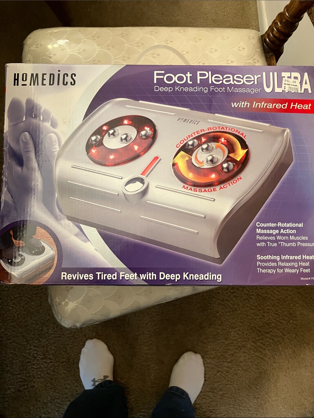 HoMedics Foot Pleaser Ultra Deep Kneading Foot Massager - Silver